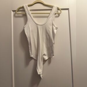 Abercrombie & Fitch White Ribbed Bodysuit